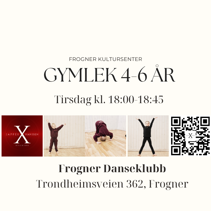 Bilde: X Studios GYMLEK 4-6 år TIRSDAG 18:00-18:45