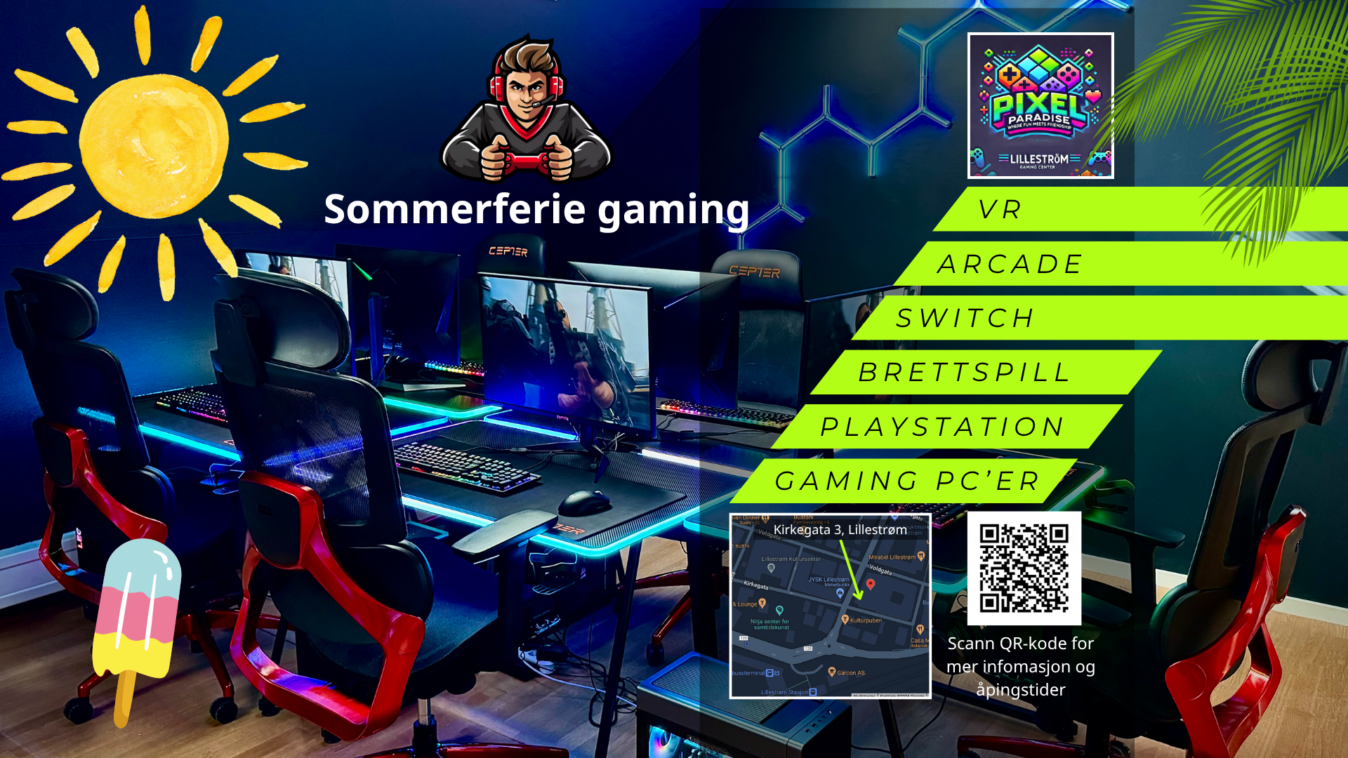Sommerferie gaming - Pixel Paradise Foto: Norasondegruppen